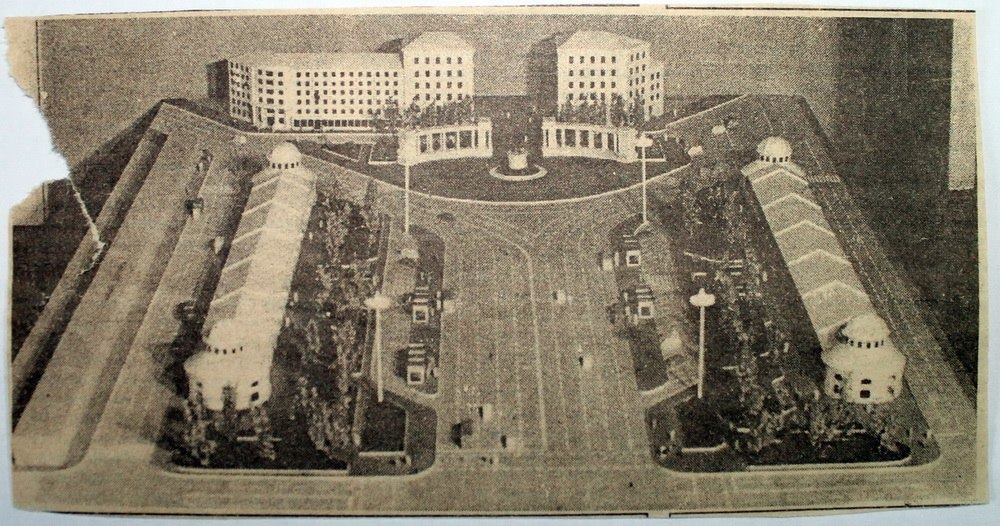 Площадь Ленина в г. Рязани. Макет. «Вечерняя Рязань». 1993 год.